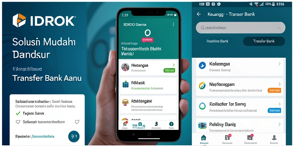 Tampilan antarmuka IDROK menampilkan fungsi Transfer Bank yang intuitif.