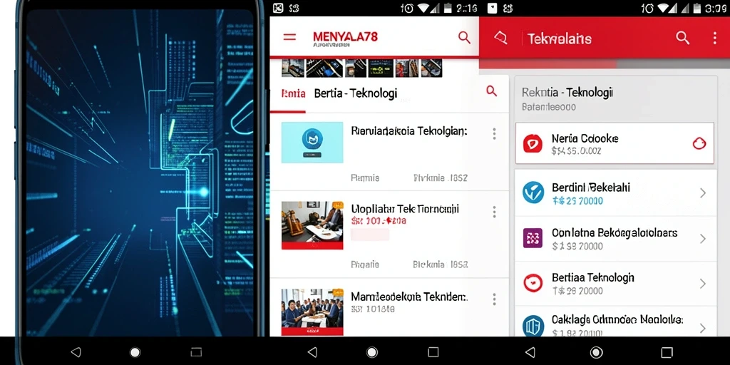 Tampilan utama aplikasi MENYALA78 menampilkan berita teknologi terkini.