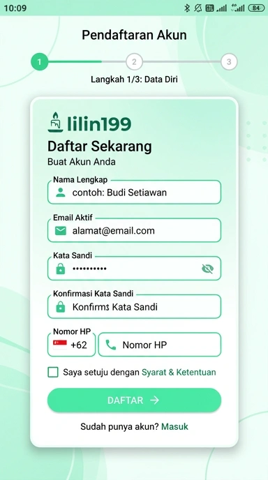 Cara Daftar Akun Baru lilin199 untuk Android